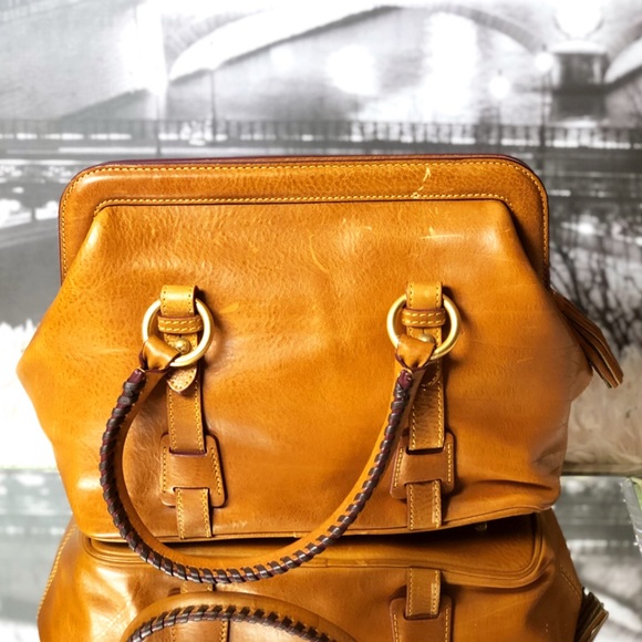 Dooney & Bourke Camel Zipper Handbag - Picture 4 of 8